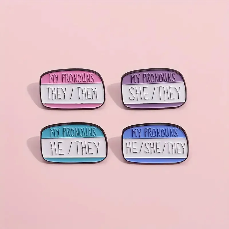 My Pronouns He She They Enamel Pin (E009)