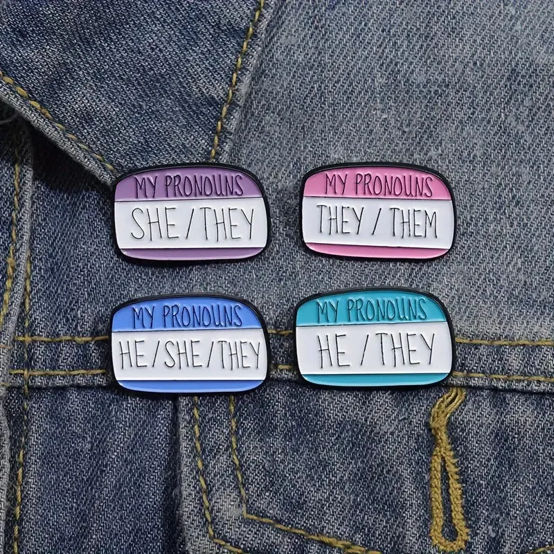 My Pronouns He She They Enamel Pin (E009)