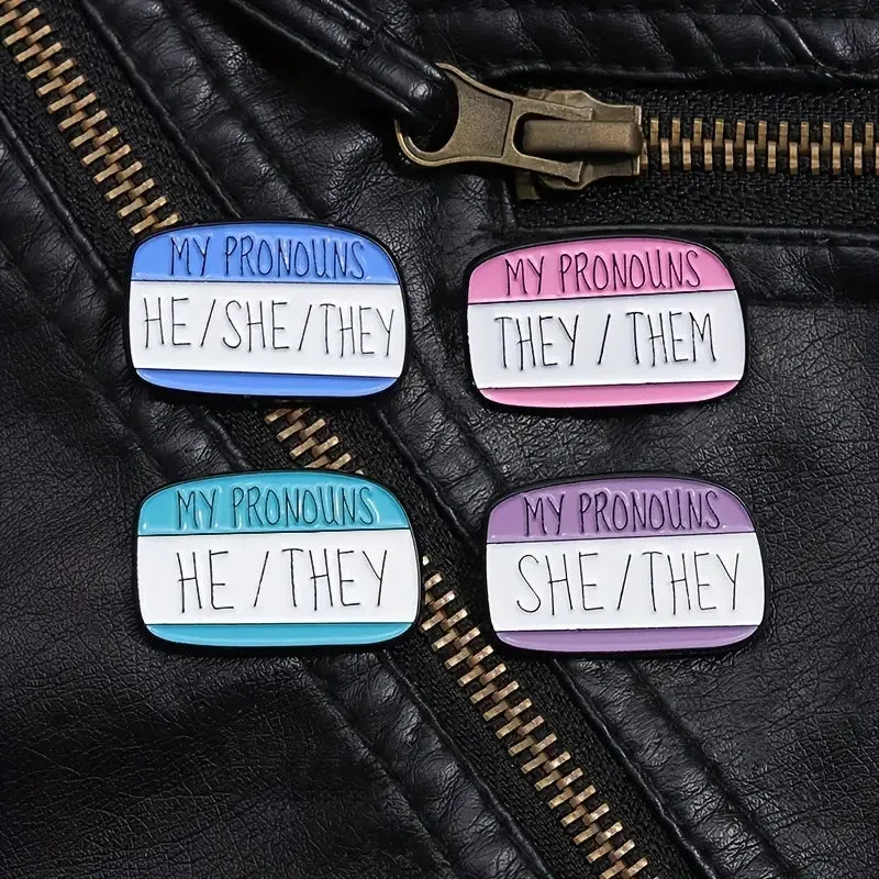 My Pronouns He She They Enamel Pin (E009)