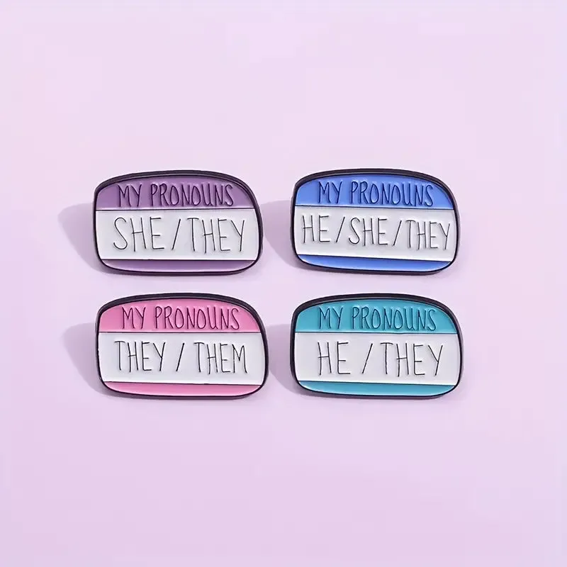 My Pronouns He She They Enamel Pin (E009)