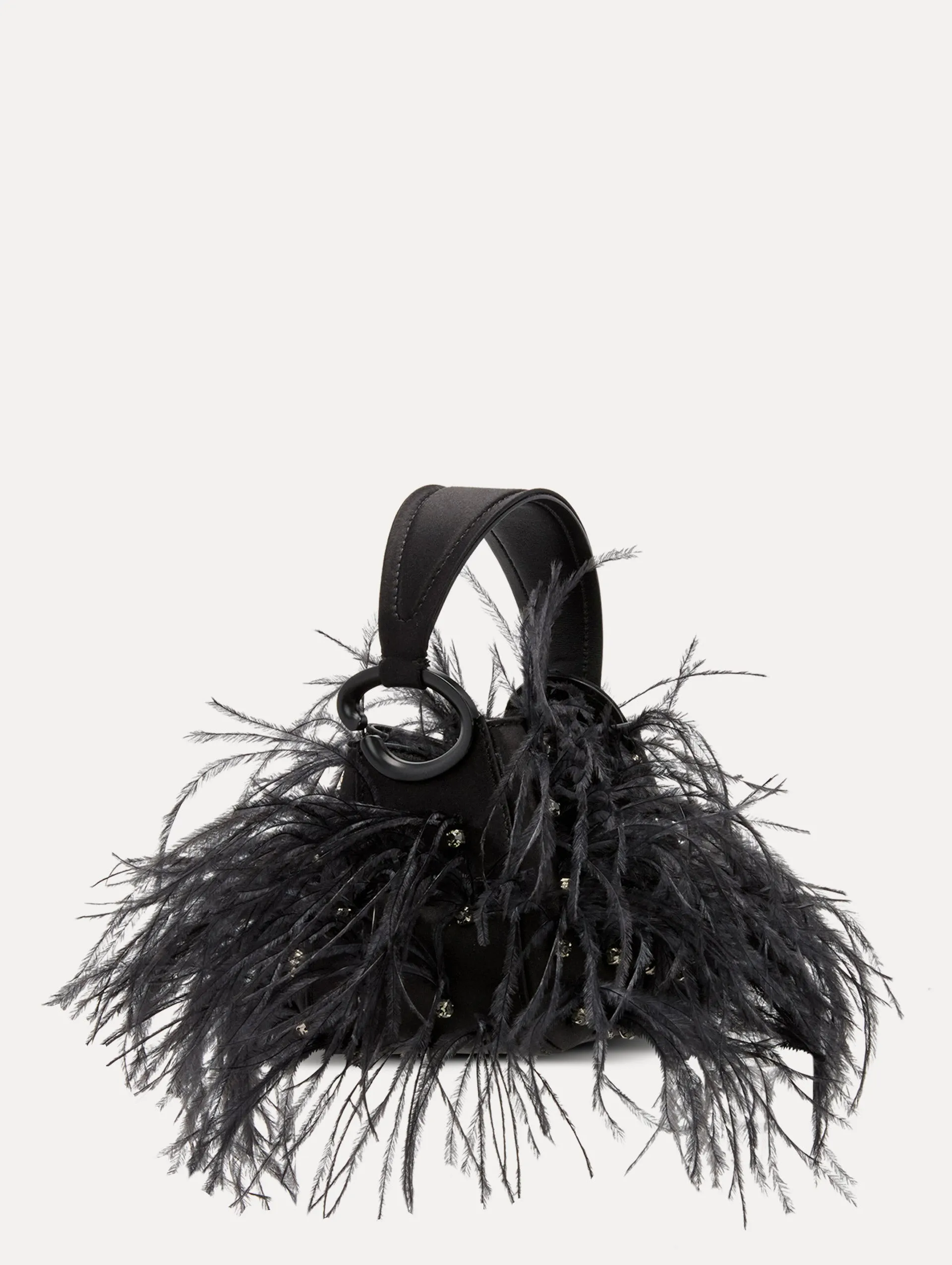 Nano Ostrich Feather O Handle Bag