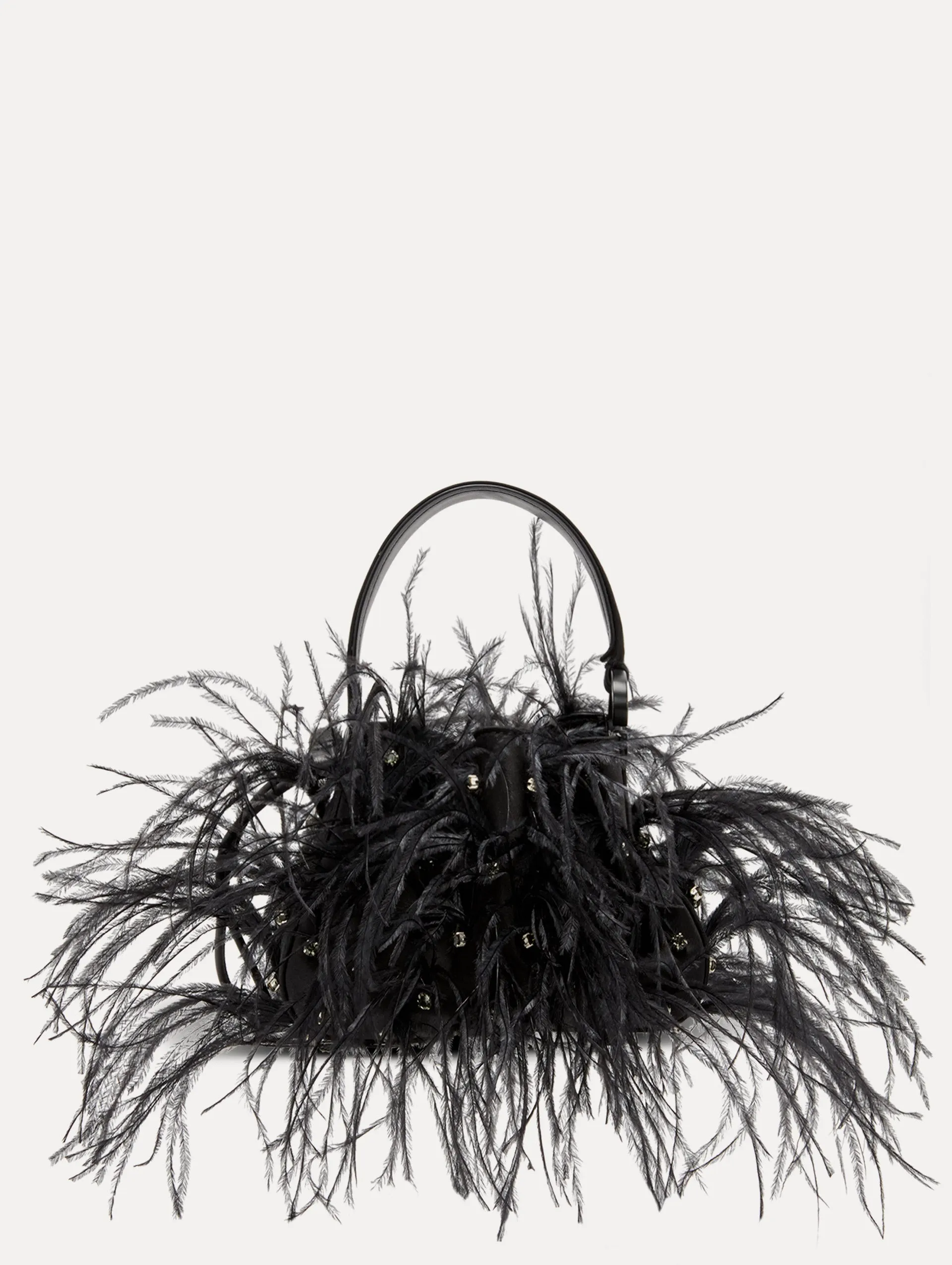 Nano Ostrich Feather O Handle Bag