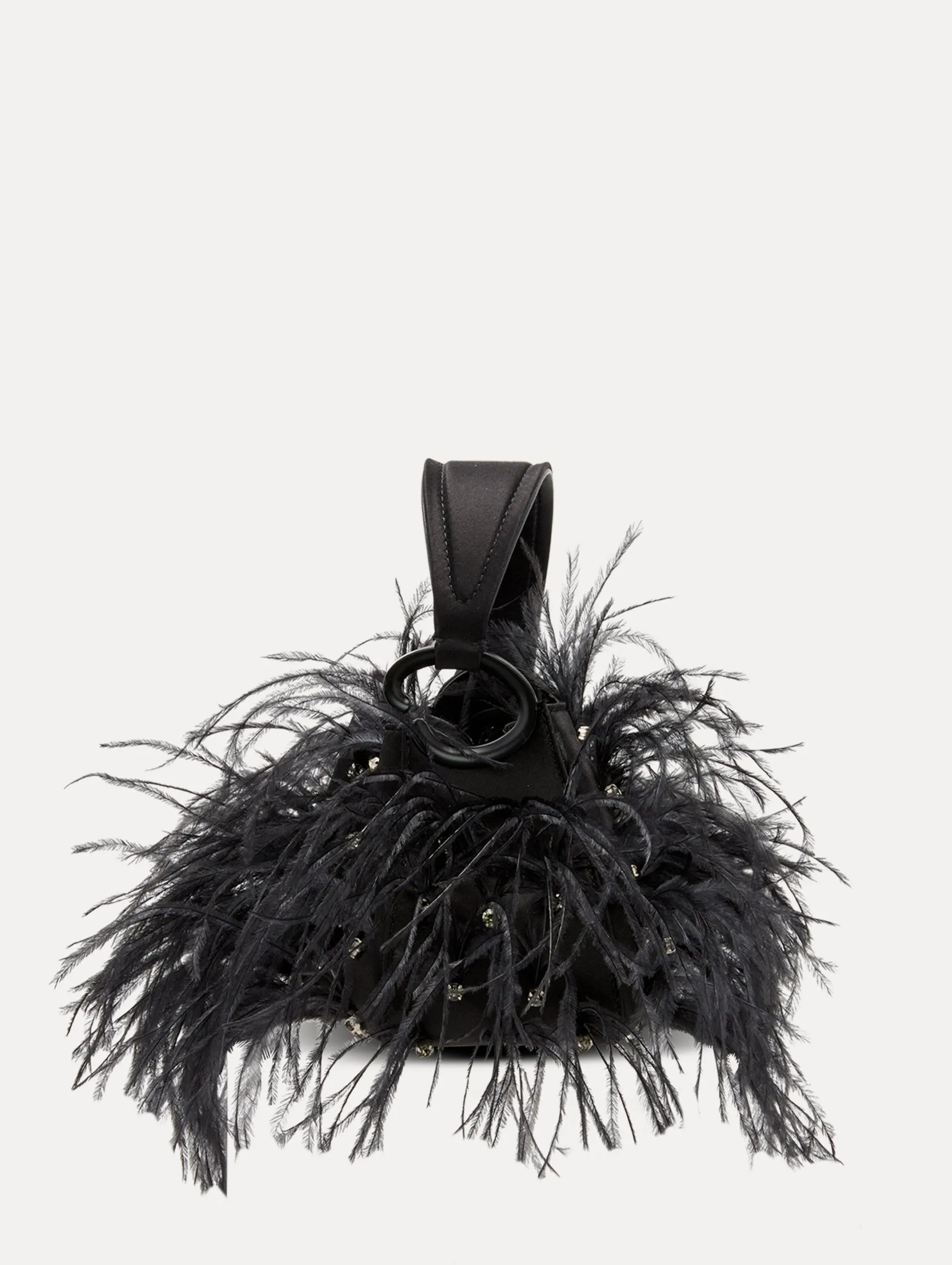 Nano Ostrich Feather O Handle Bag