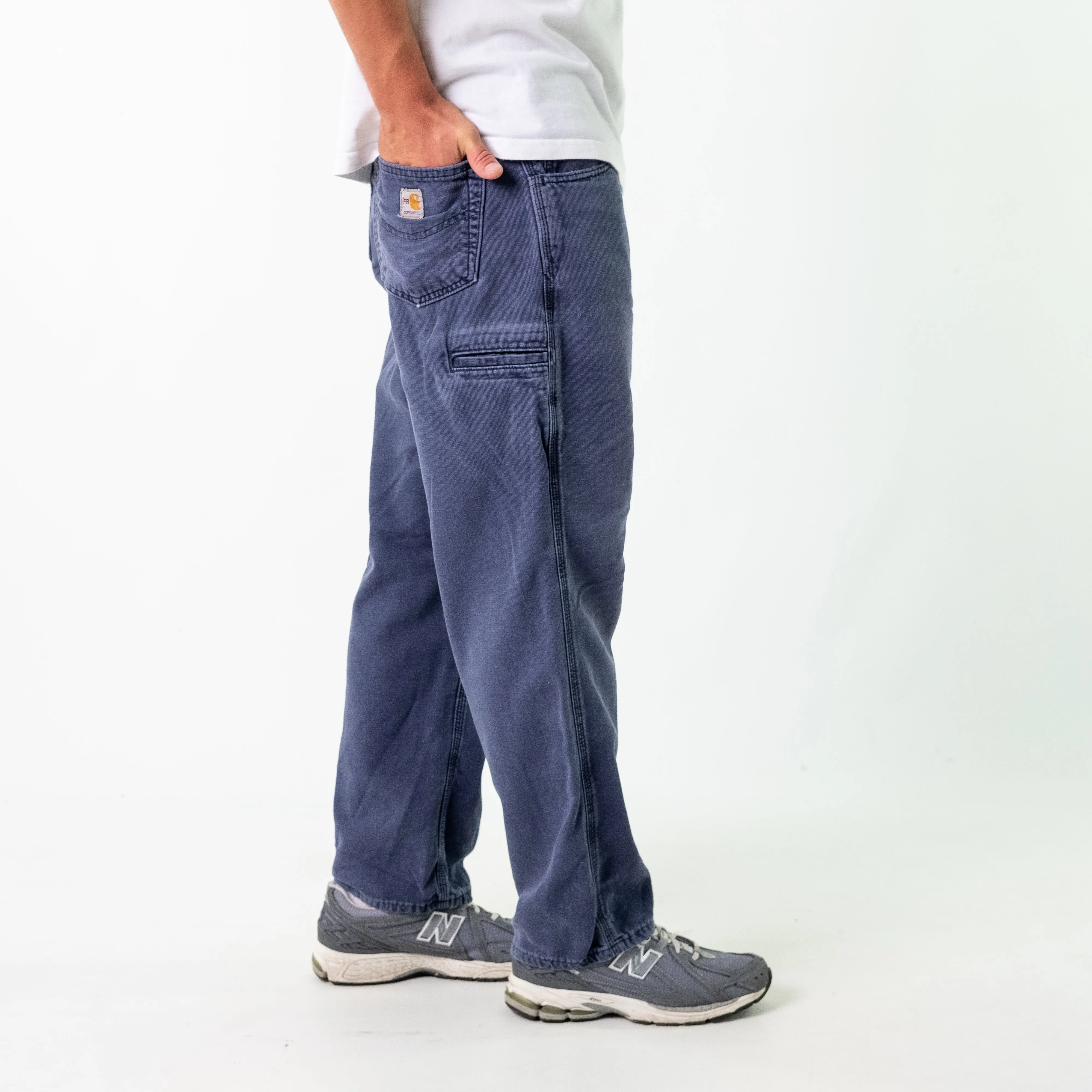 Navy Blue y2ks Carhartt Canvas Carpenter Jeans Baggy Pants (34x30)