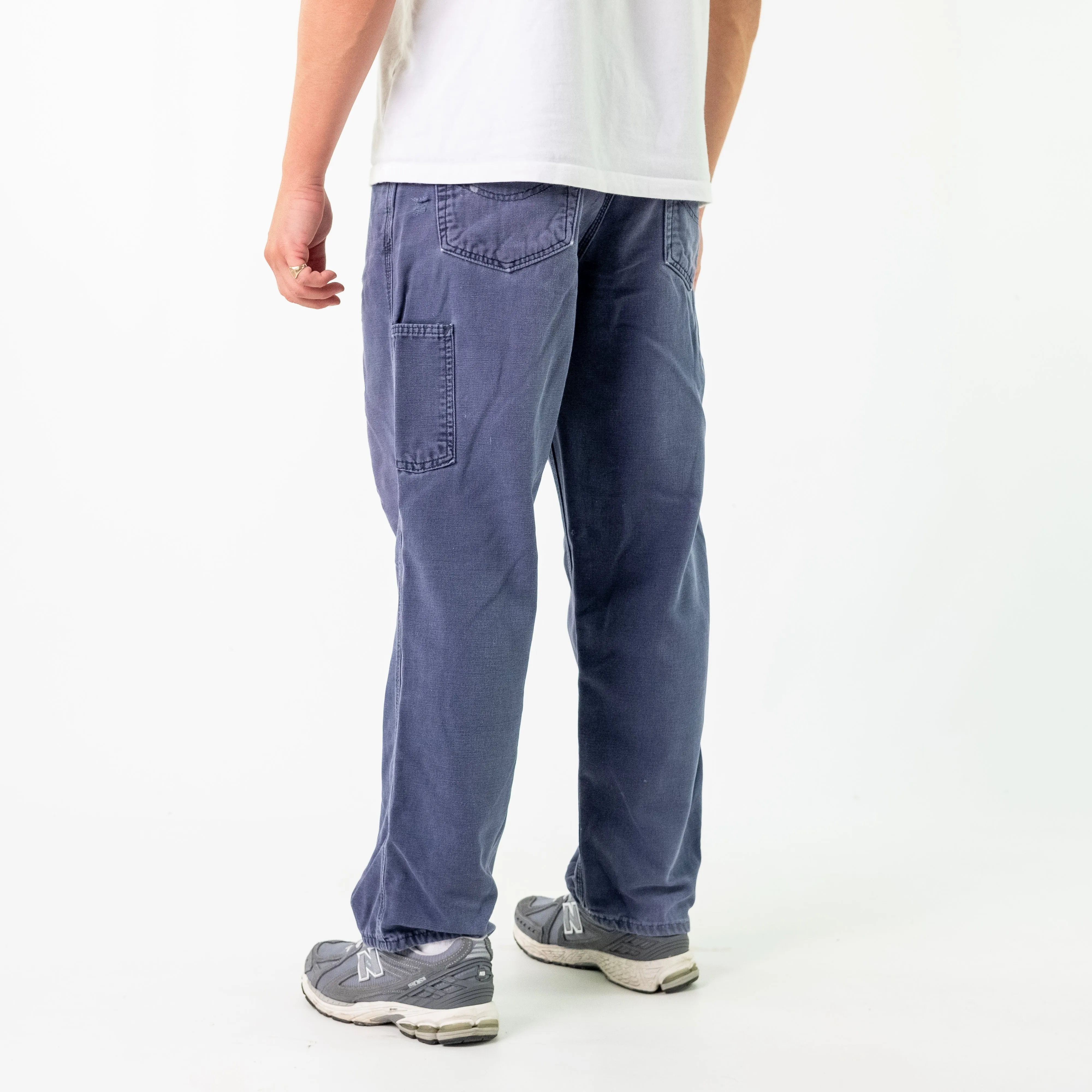 Navy Blue y2ks Carhartt Canvas Carpenter Jeans Baggy Pants (34x30)