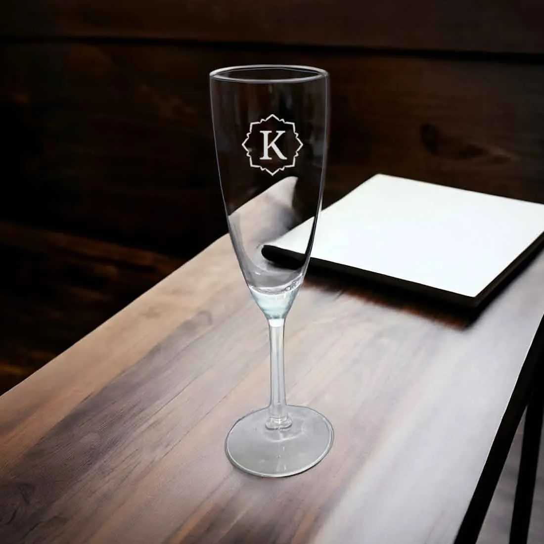 Nutcase Champagne Glasses with Name - Personalized Engraved Flute Glasses