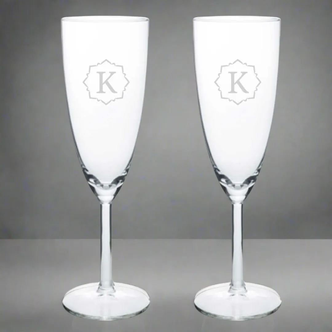 Nutcase Champagne Glasses with Name - Personalized Engraved Flute Glasses