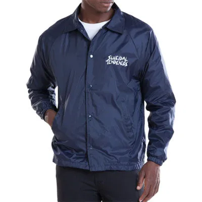 OBEY X SUICIDAL TENDENCIES POOL SKATER COACH JACKET // NAVY