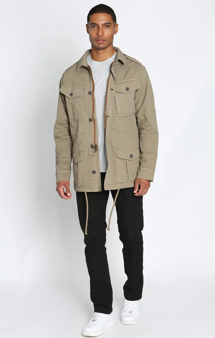 Olive Stretch Military Field Jacket