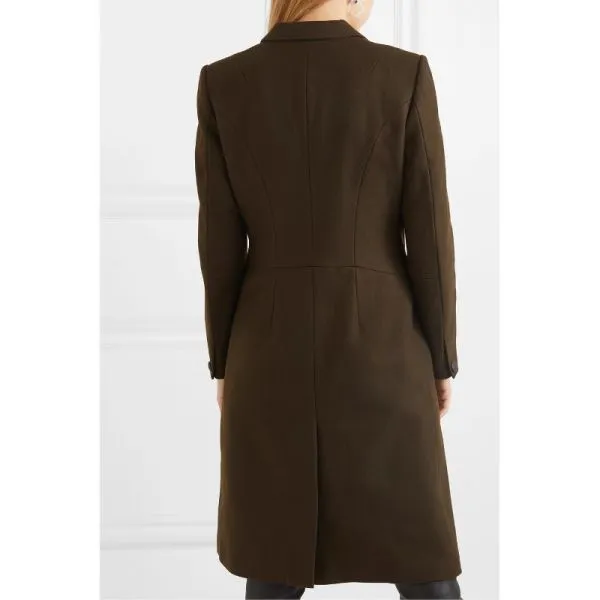 One button slim fit long woolen coat