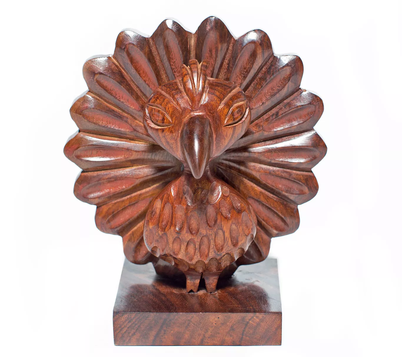 Peacock Glasses Holder Stand - Wood