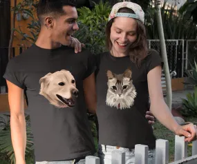 Pet Portrait Custom Unisex Tshirt