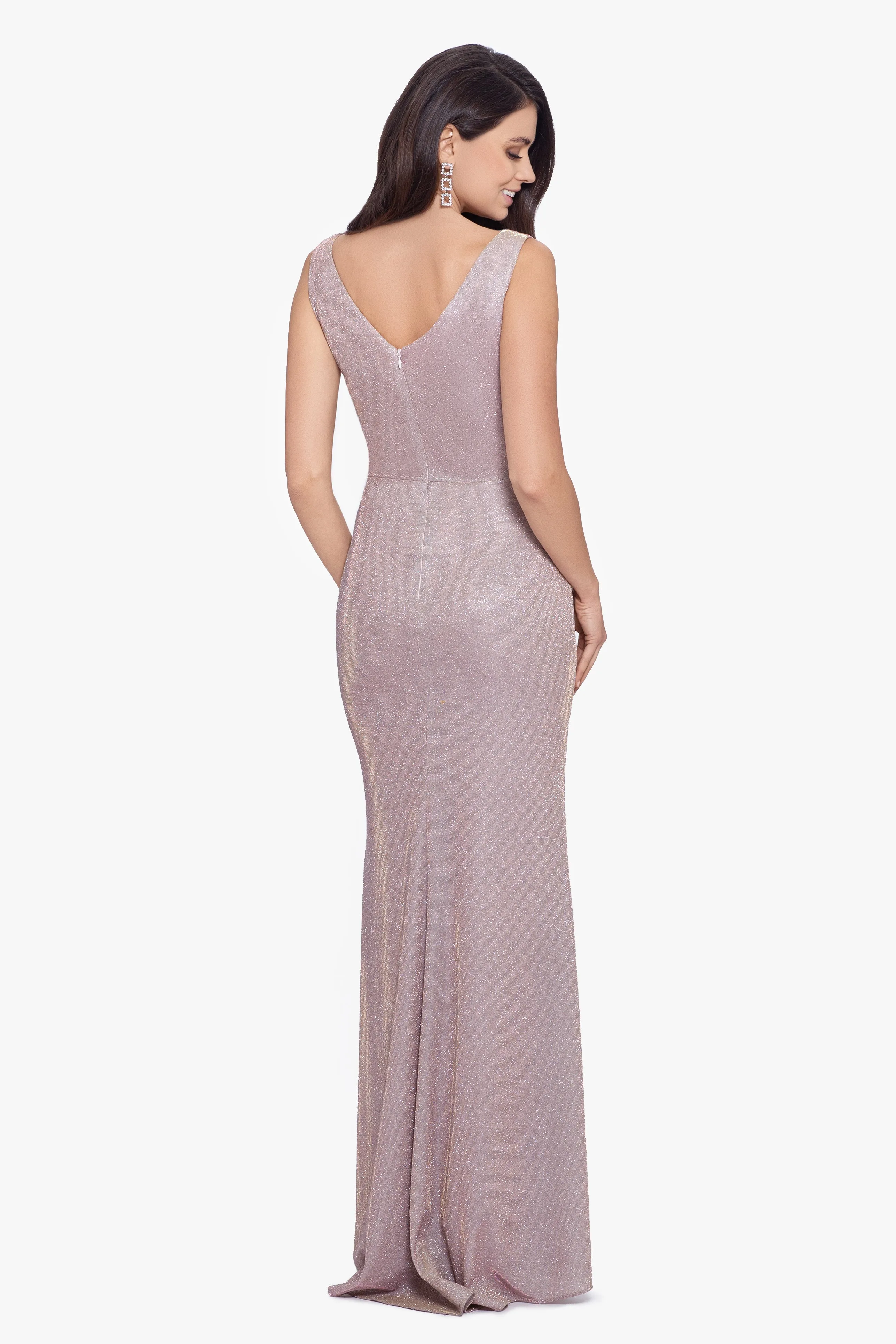 Petite Serene Long Galaxy Glitter Dress