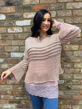 Pink Loose Knit Jumper JoJo