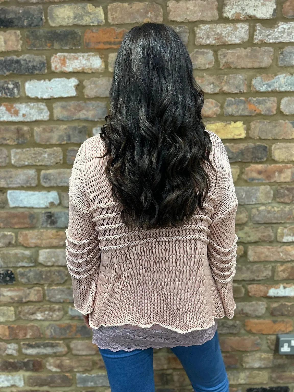 Pink Loose Knit Jumper JoJo