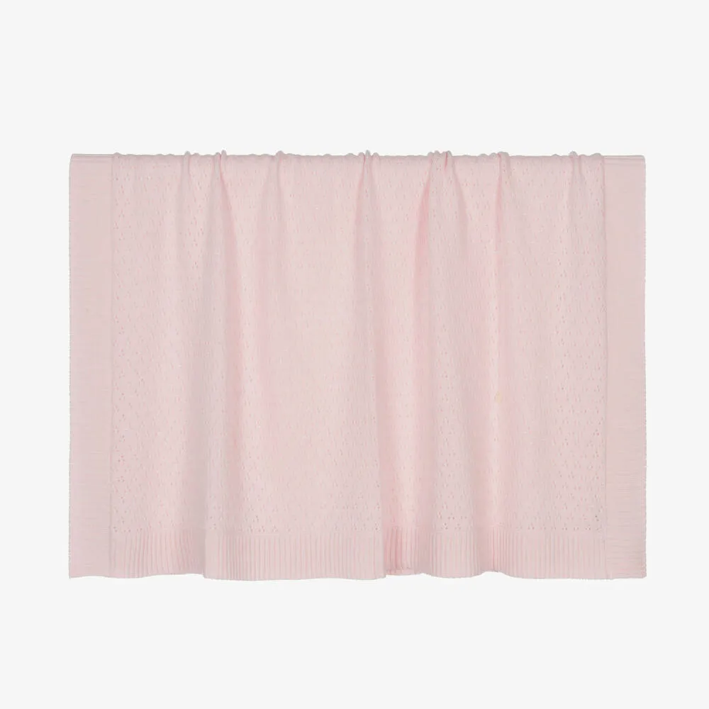 Pink Wool & Cashmere Knit Blanket (100cm)