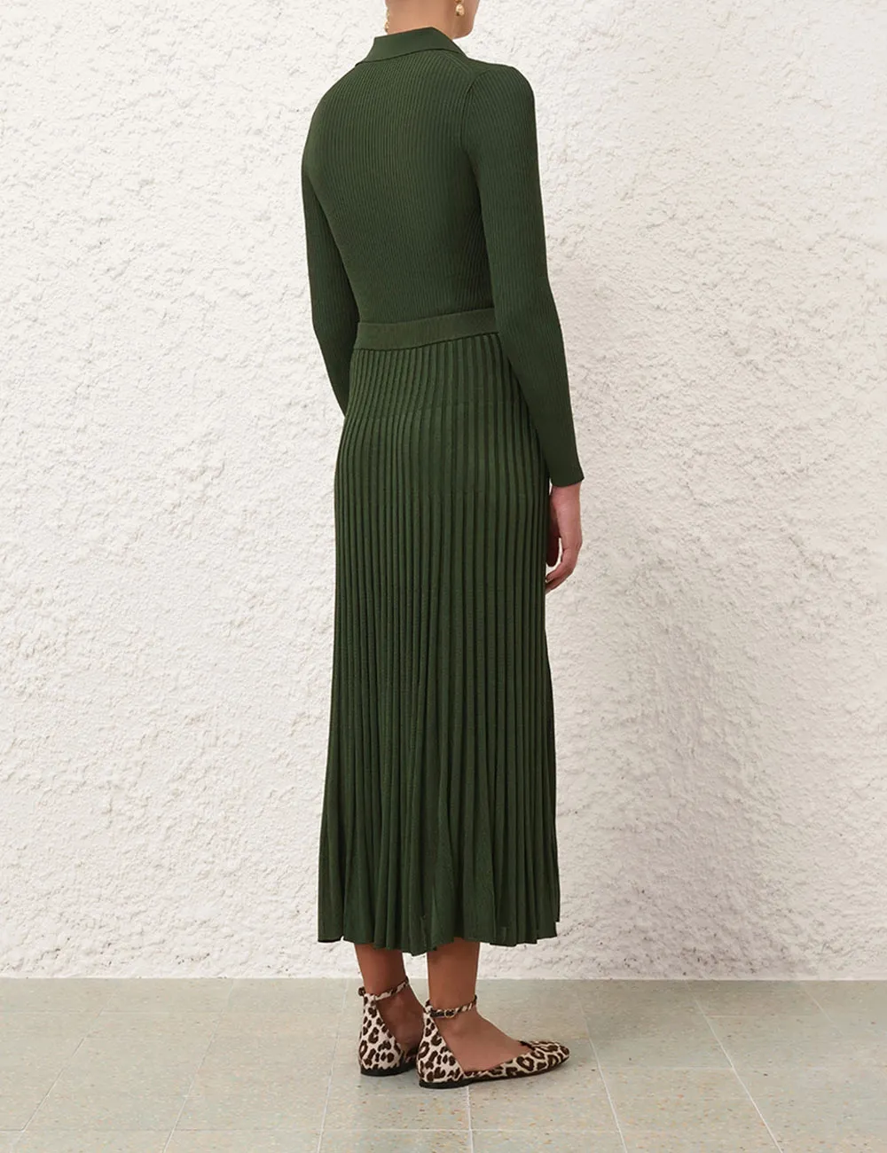 Pleated Midi Skirt