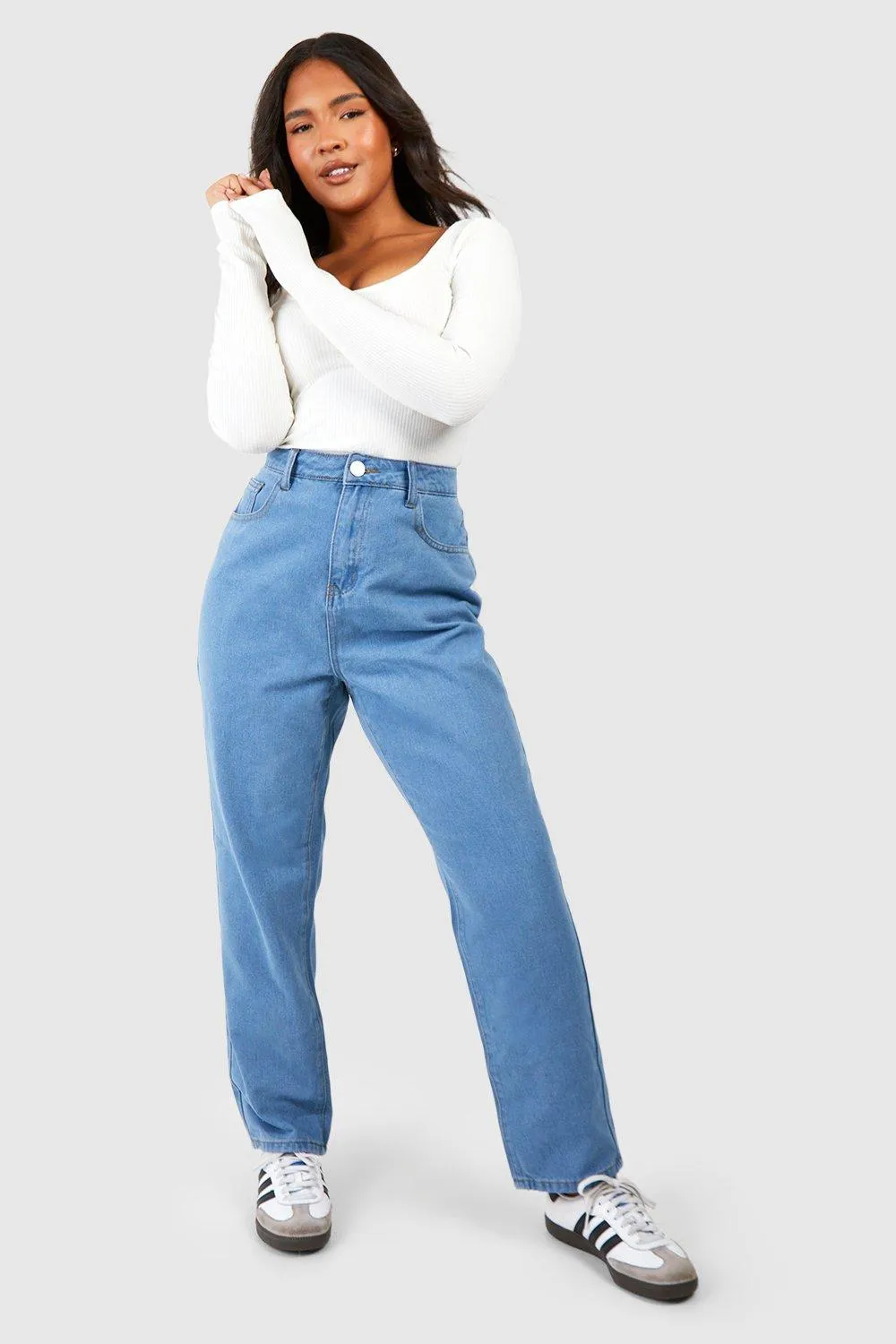 Plus High Waisted Mom Jeans