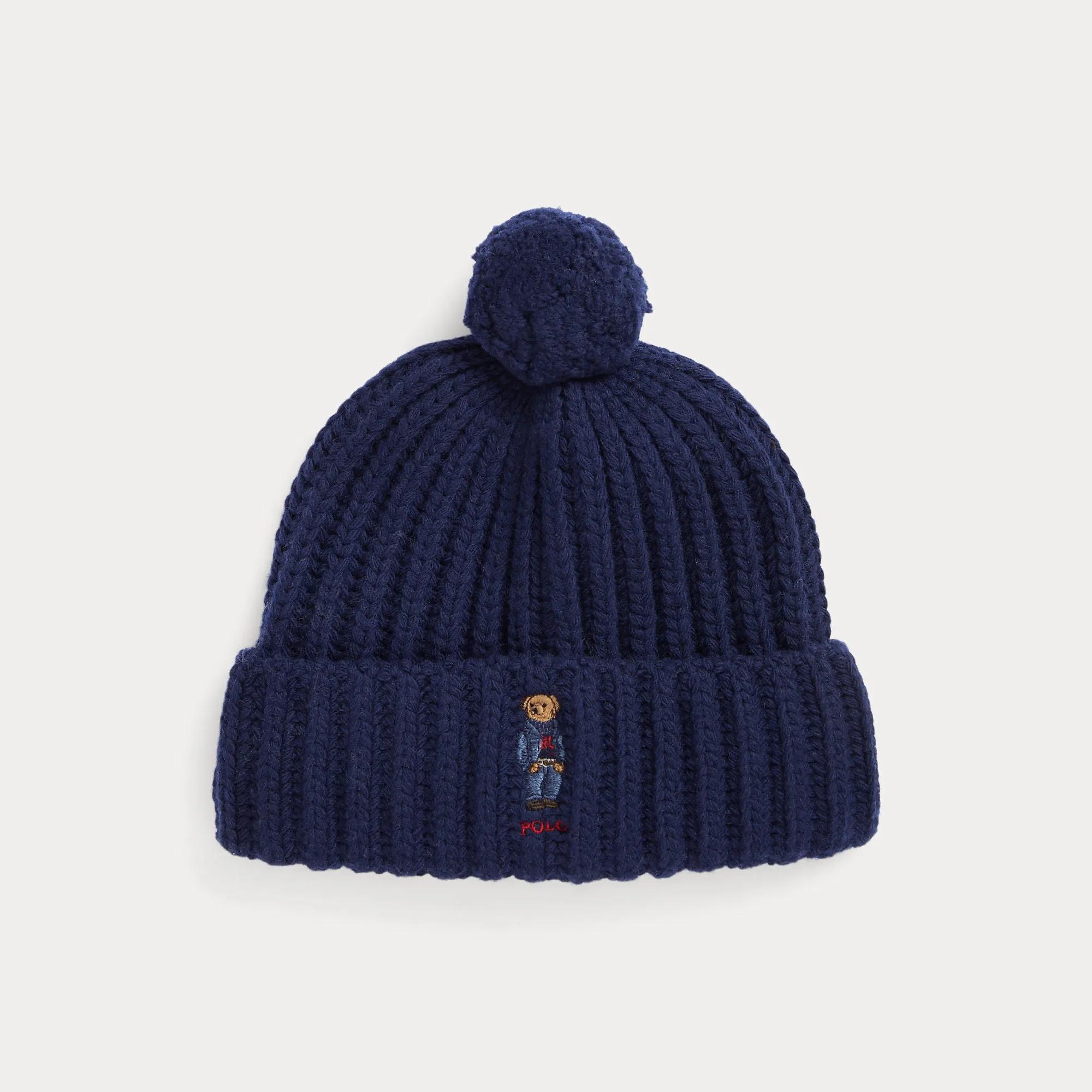 POLO BEAR RIB POM-POM BEANIE HAT