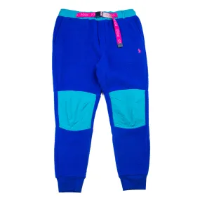 Polo Neon Colorblock Fleece Pant (Active Royal/Deep Aqua)