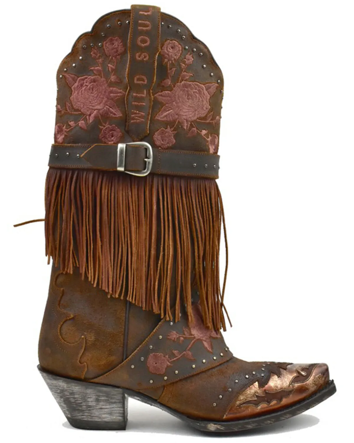 Product Name:  Dan Post Women's Bed of Roses Fringe Embroidered Western Boot - Snip Toe