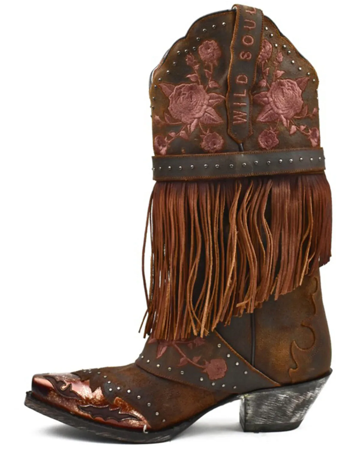 Product Name:  Dan Post Women's Bed of Roses Fringe Embroidered Western Boot - Snip Toe