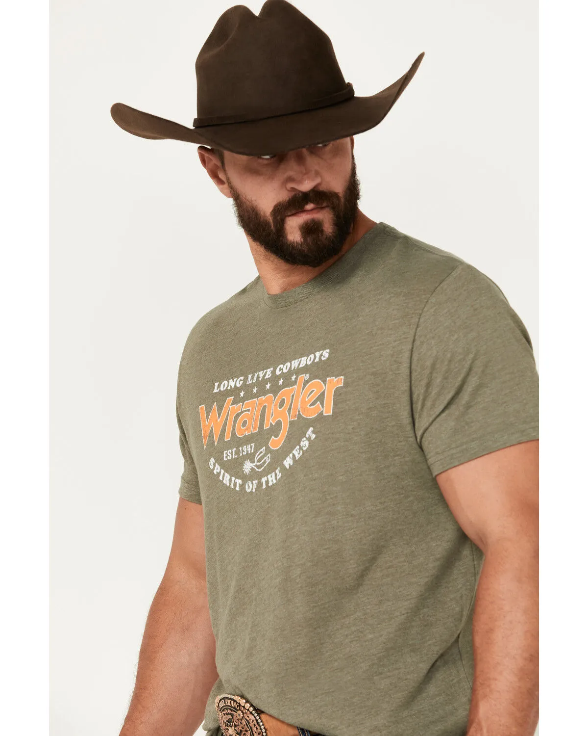 Product Name:  Wrangler Men's Boot Barn Exclusive Logo Short Sleeve Graphic T-Shirt