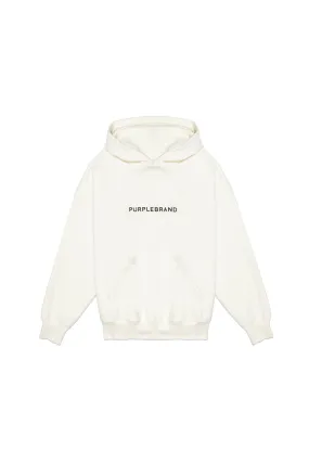 Purple Brand Fleece Hoody- OFF WHITE