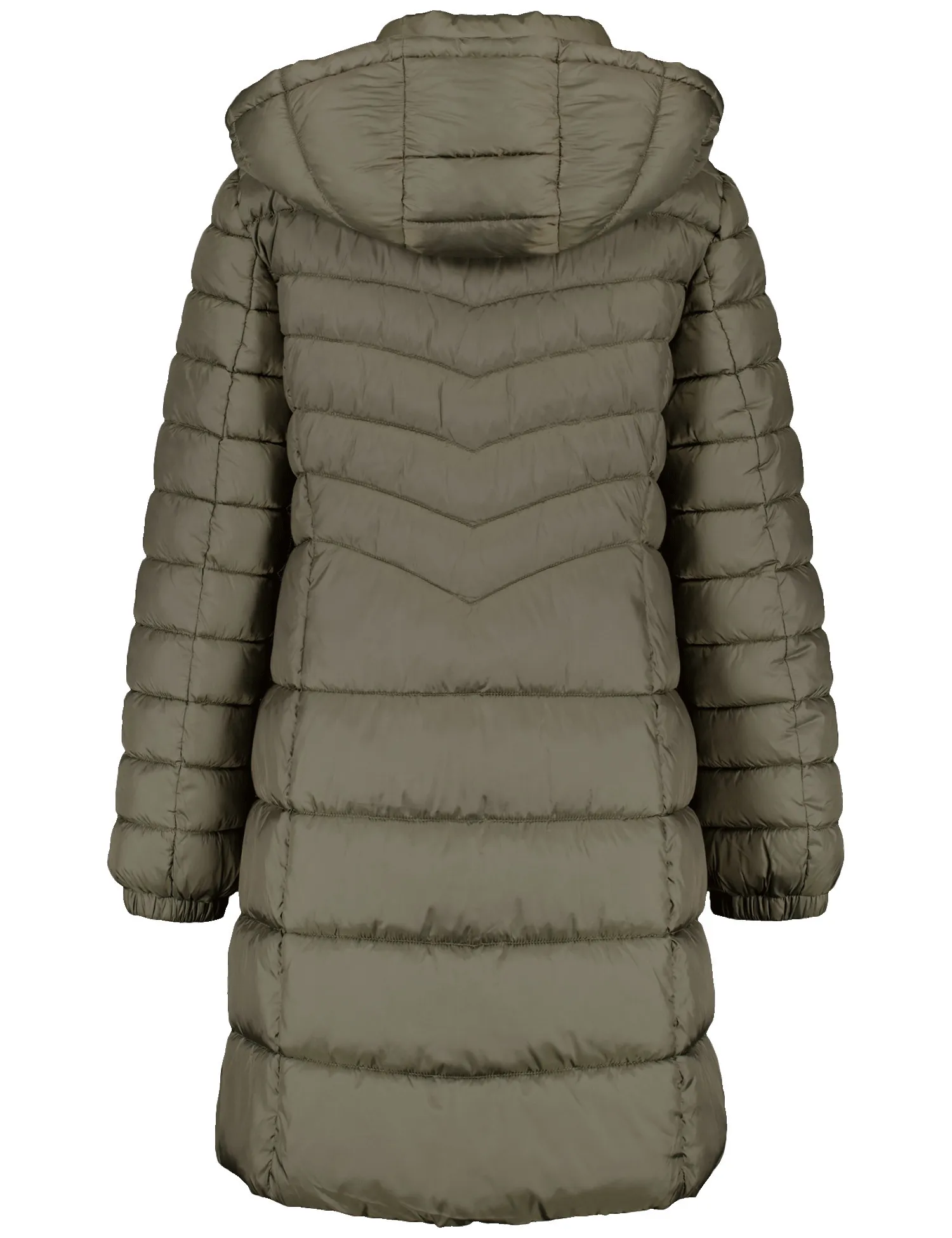 Quilted coat with a detachable hood