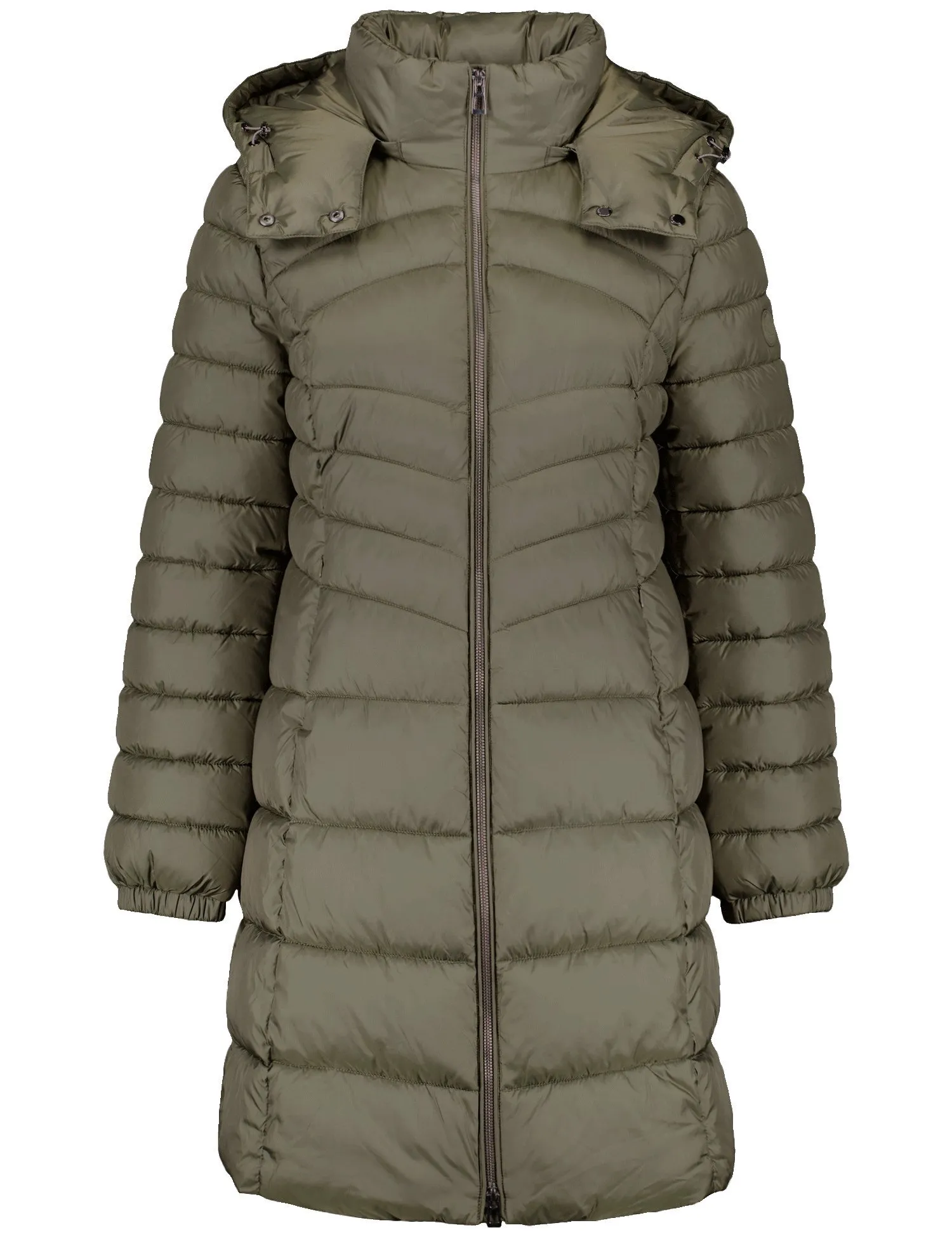 Quilted coat with a detachable hood