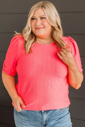 Radiant Energy Knit Top- Neon Pink