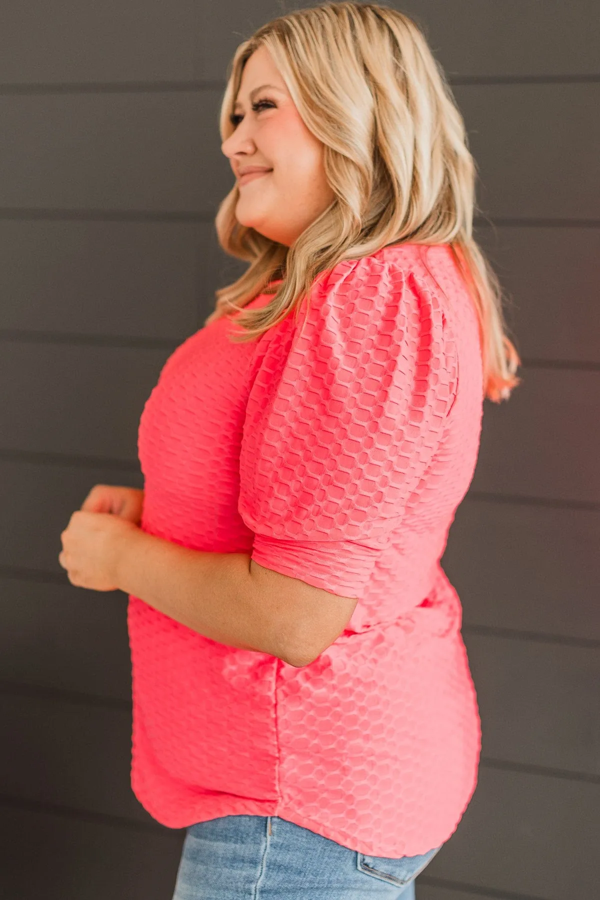 Radiant Energy Knit Top- Neon Pink