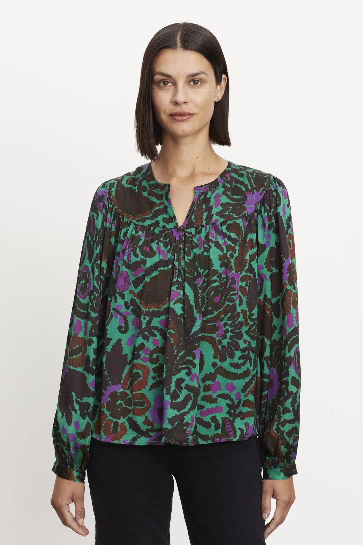 REEVE PRINTED PEASANT BLOUSE