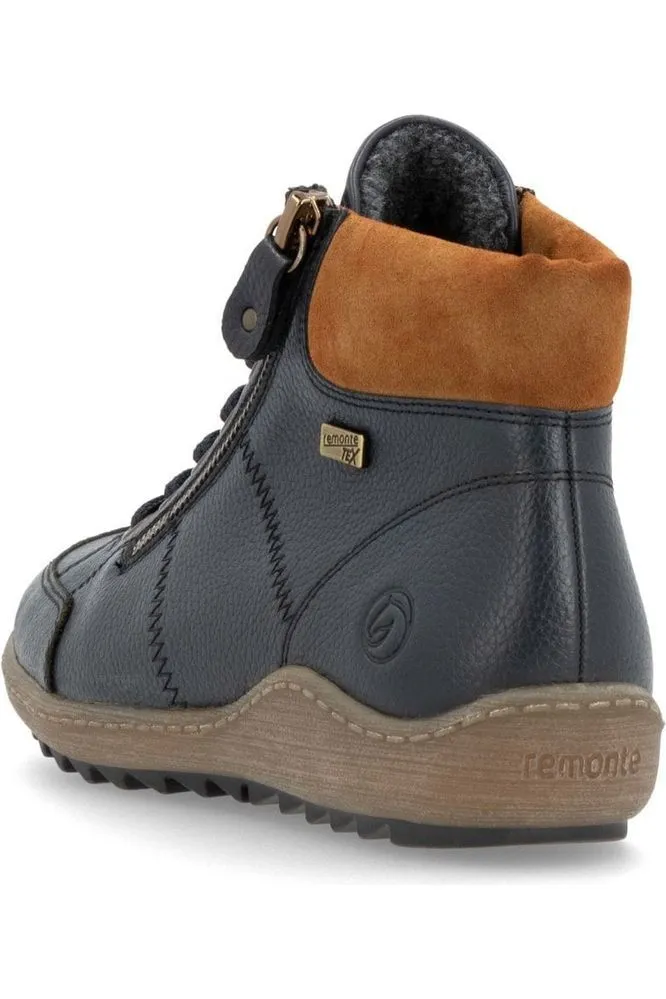 Remonte R1457-14 Ladies waterproof boot in blue