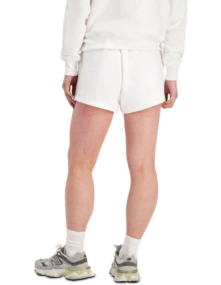 Reverse Weave Terry 90s Logo Shorts in White