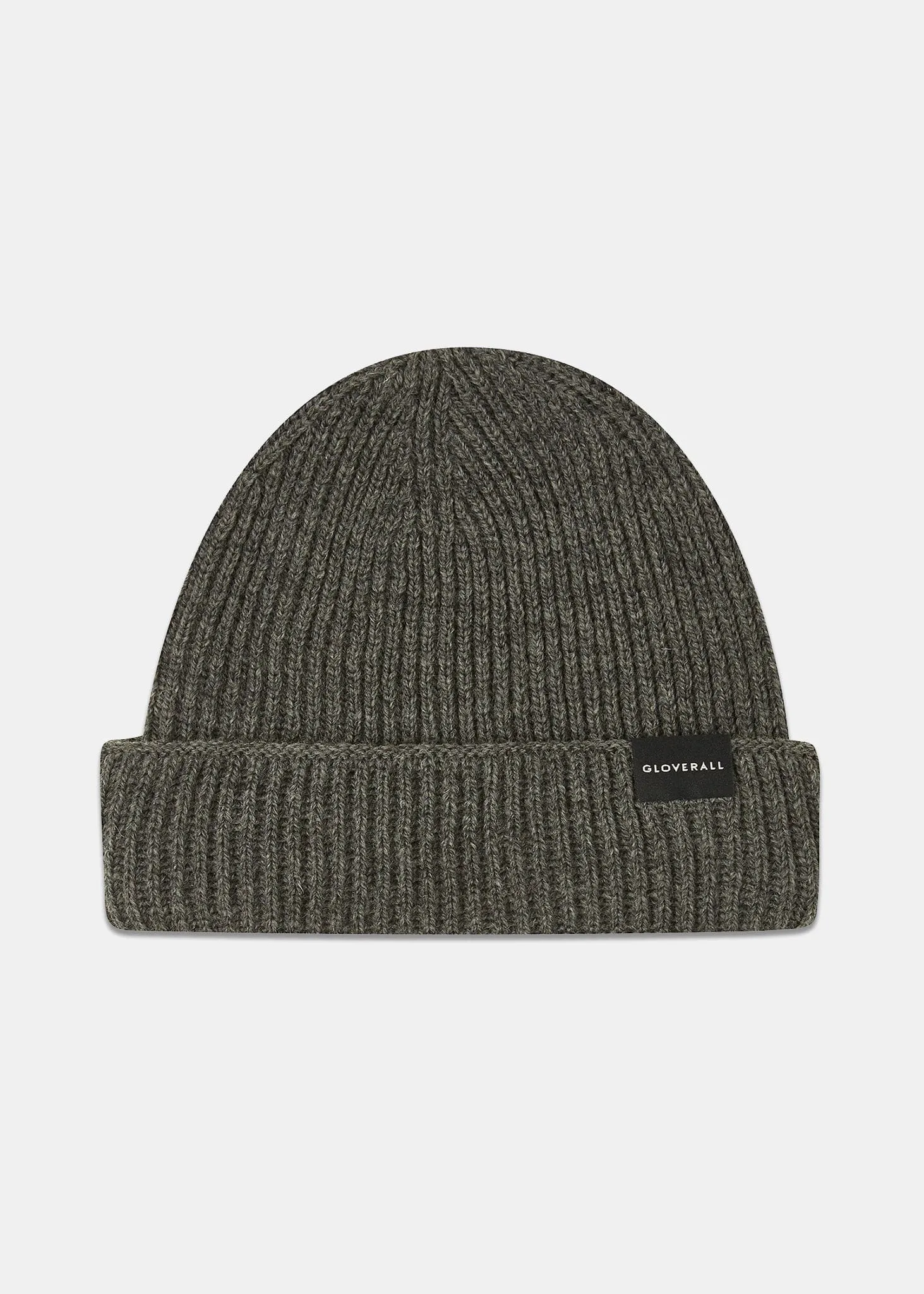 Ribbed Merino Beanie Hat Grey