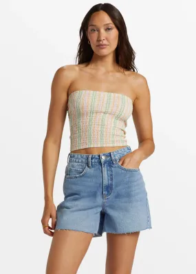 Riley Cut-Off Denim Shorts - Faded Indigo Fray