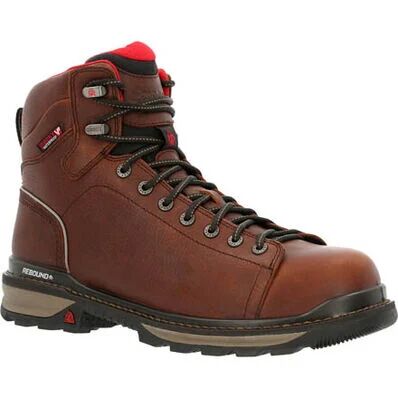 rocky Men's Rams Horn Lace To Toe Composite Waterproof Work Boot in Dark Brown