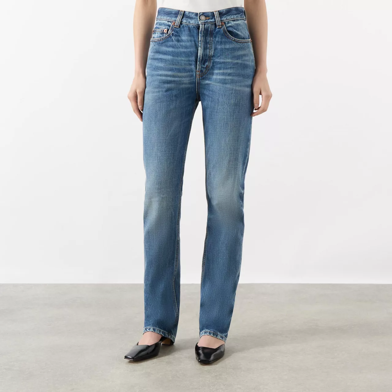 SAINT LAURENT 90s Slim-Leg Jeans - Blue