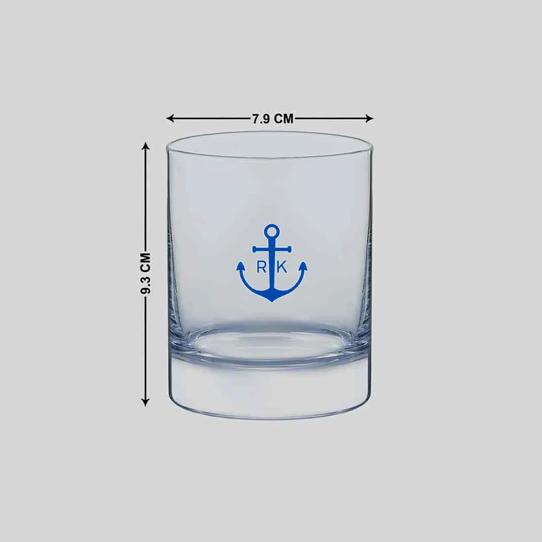 Scotch Whiskey Glasses with Initial - Colored Printed Alcohol Glass