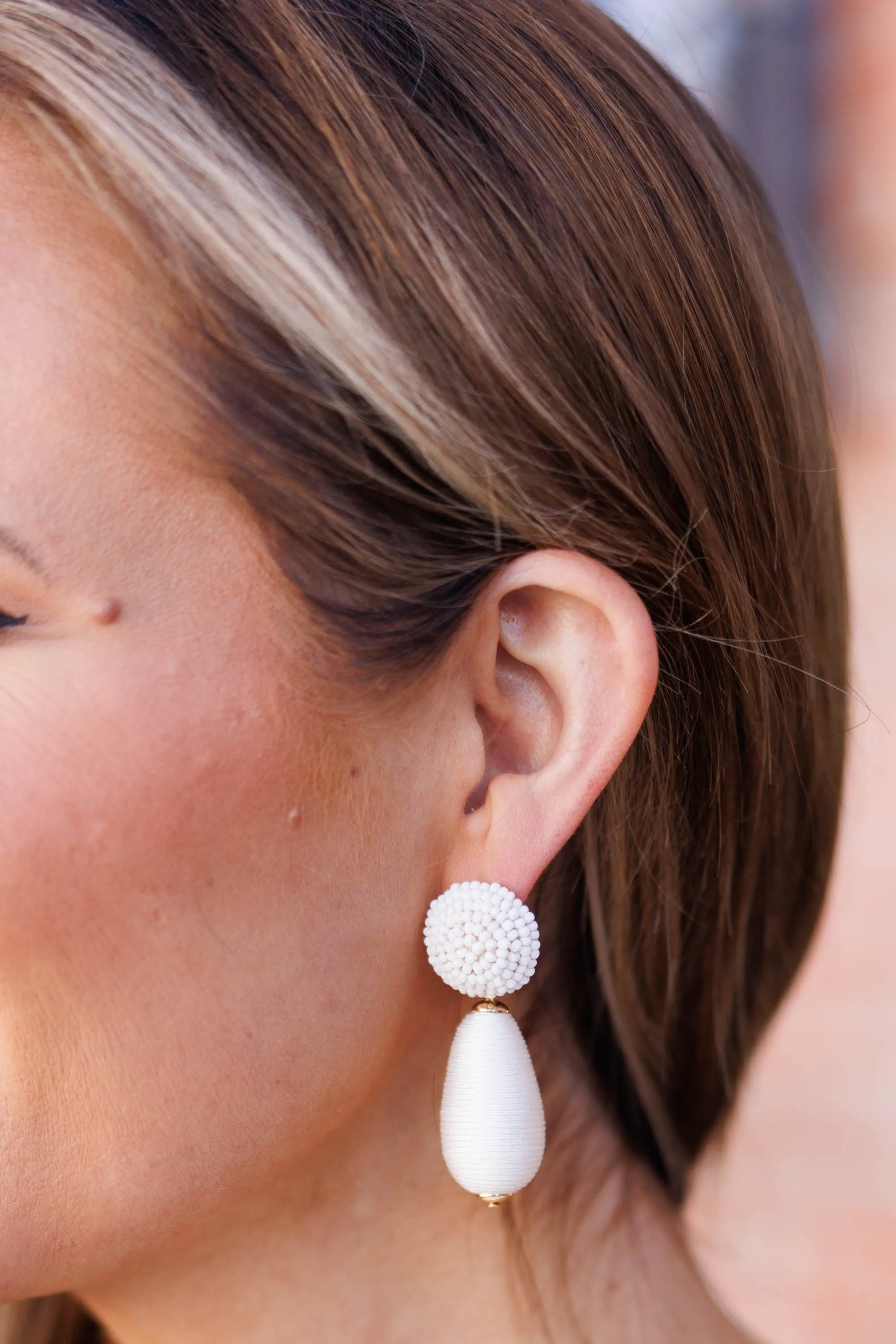 Serene Whisper Earrings, White