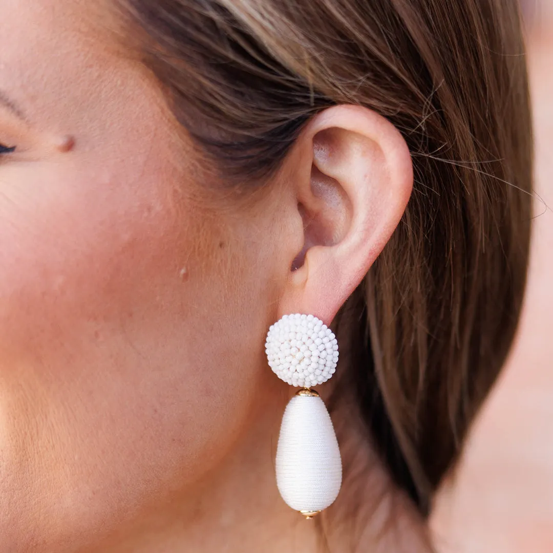 Serene Whisper Earrings, White