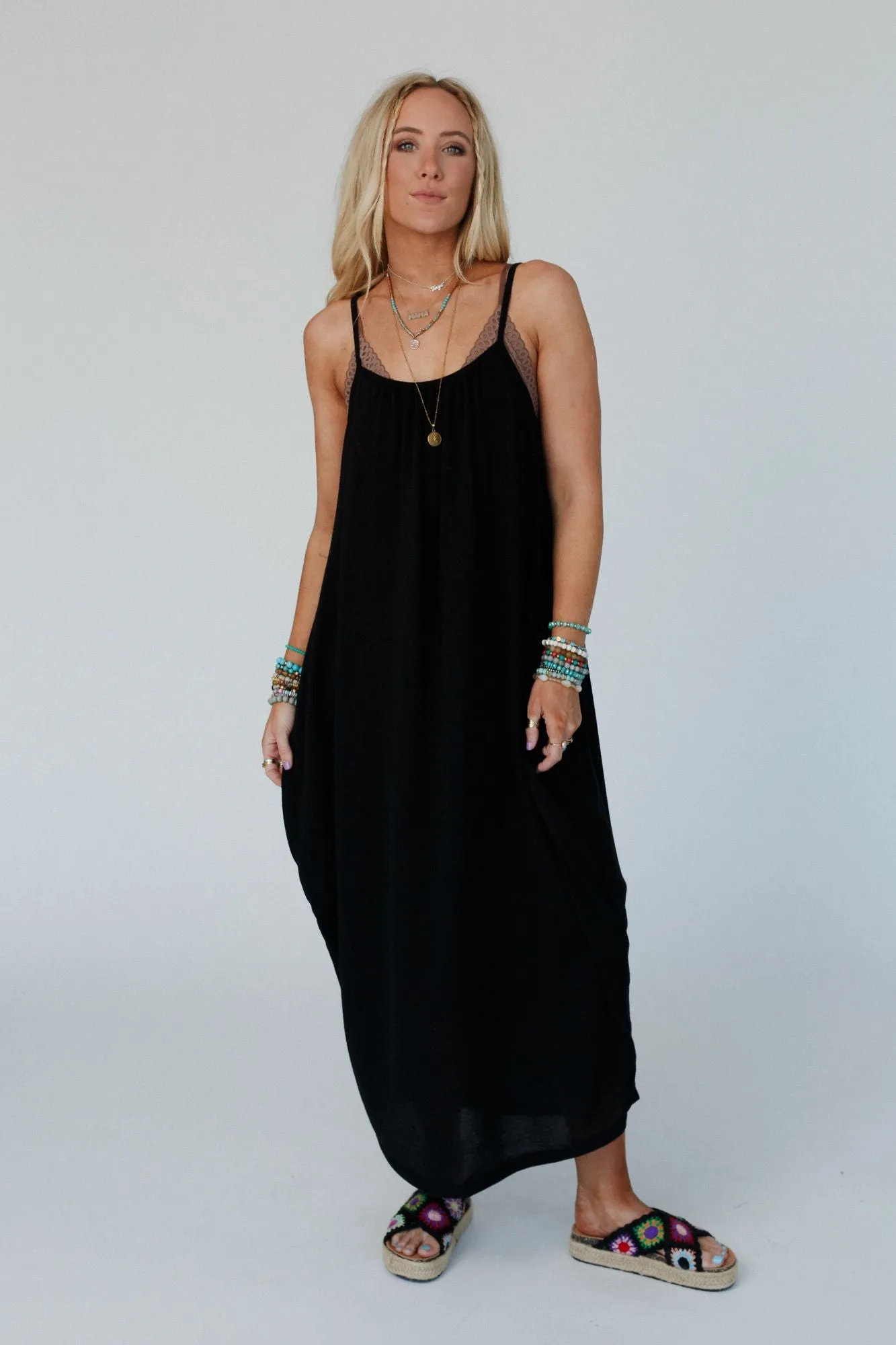 Simple Serene Maxi Dress - Black