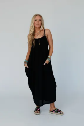 Simple Serene Maxi Dress - Black