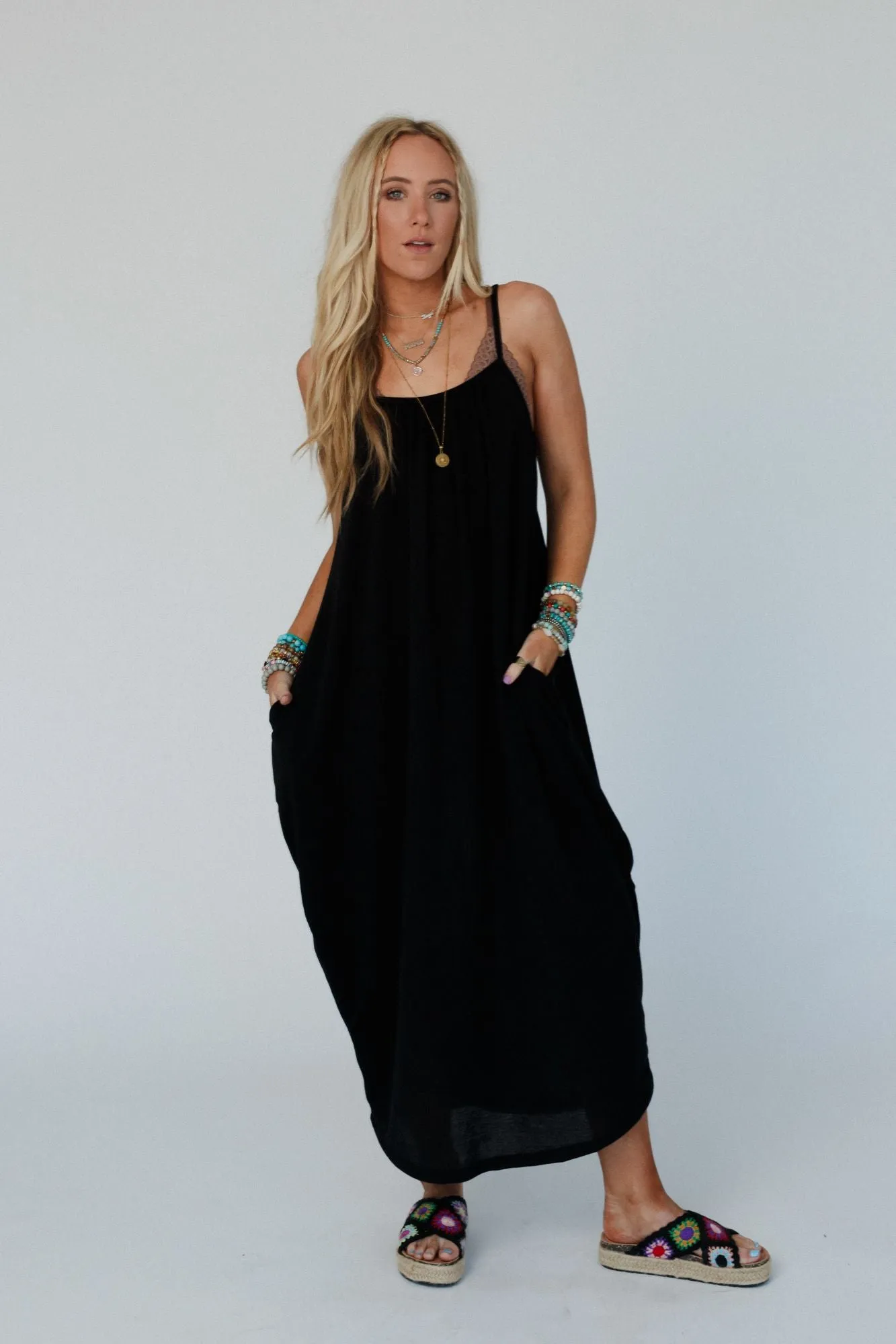 Simple Serene Maxi Dress - Black