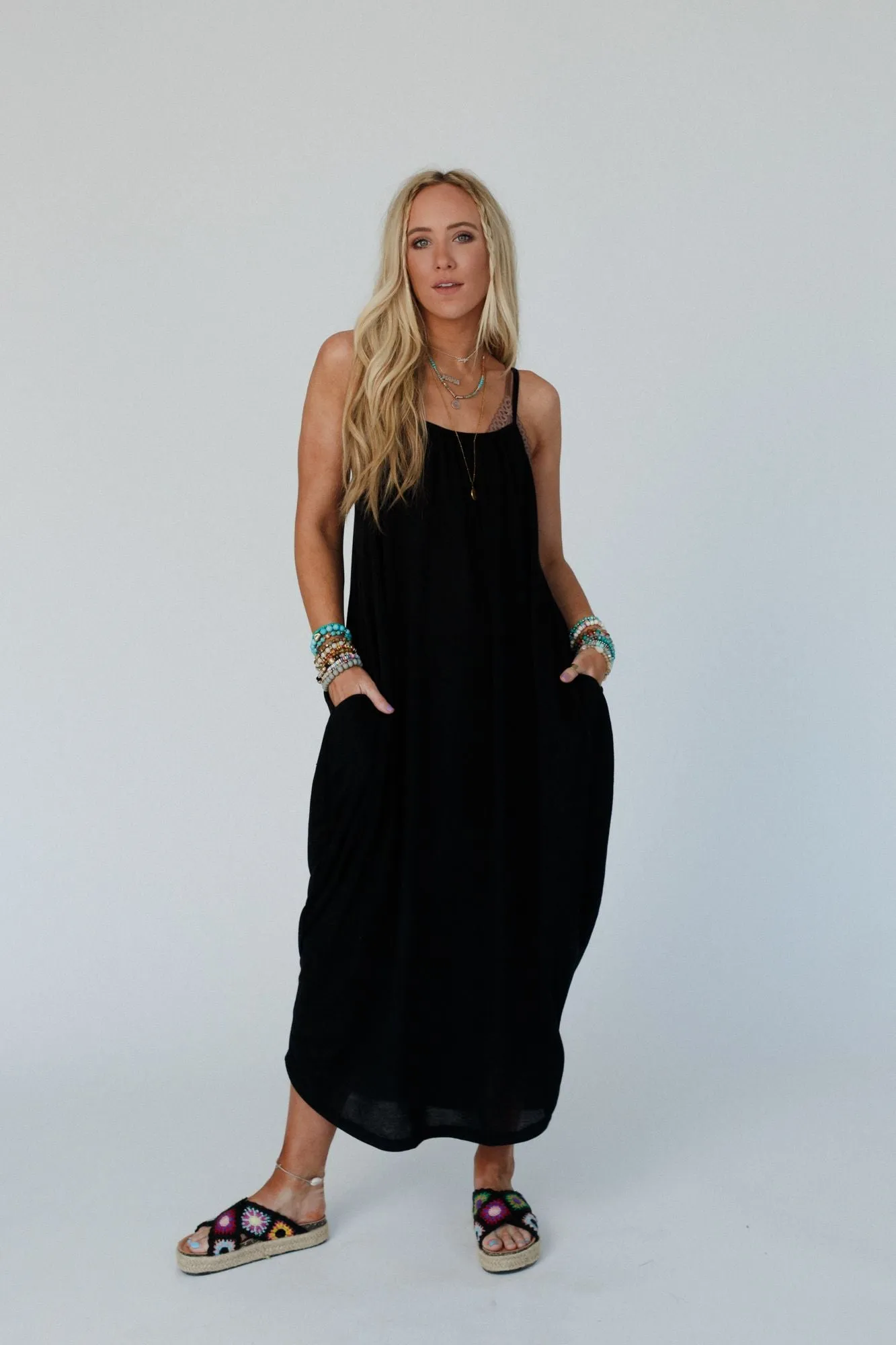 Simple Serene Maxi Dress - Black