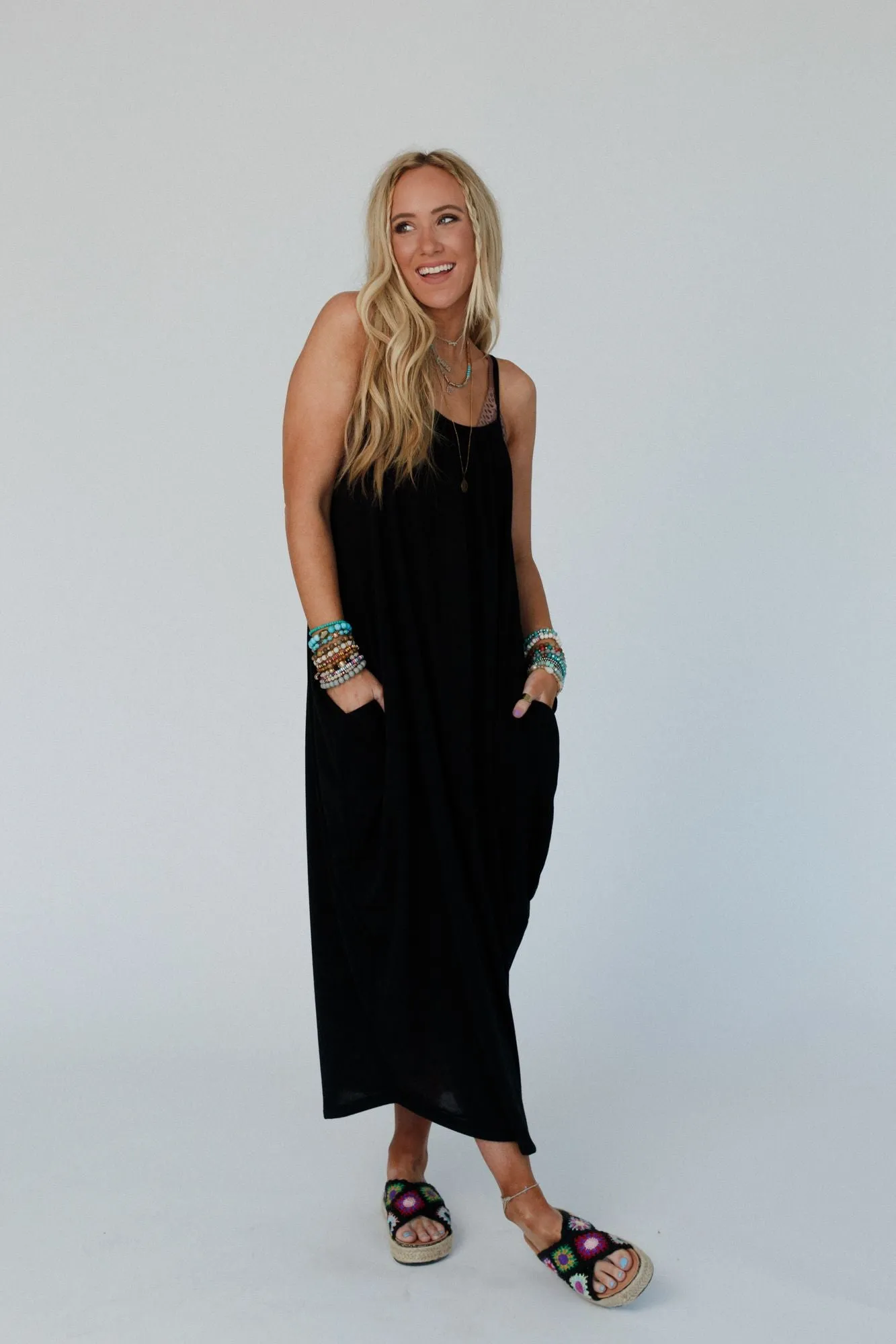 Simple Serene Maxi Dress - Black