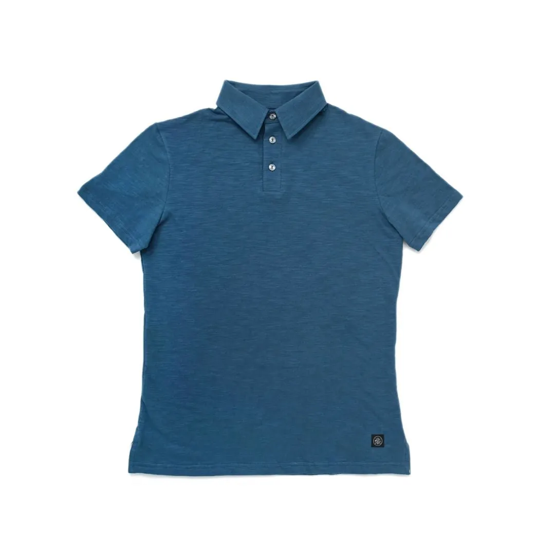 Slub S/S Polo (Faded Indigo)