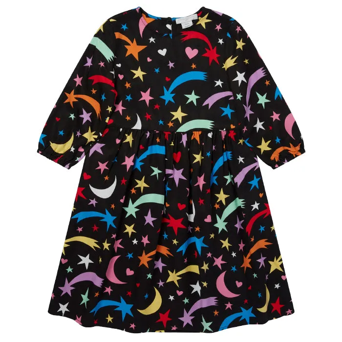 Stella McCartney Child Shooting Stars Dress With Frills Black