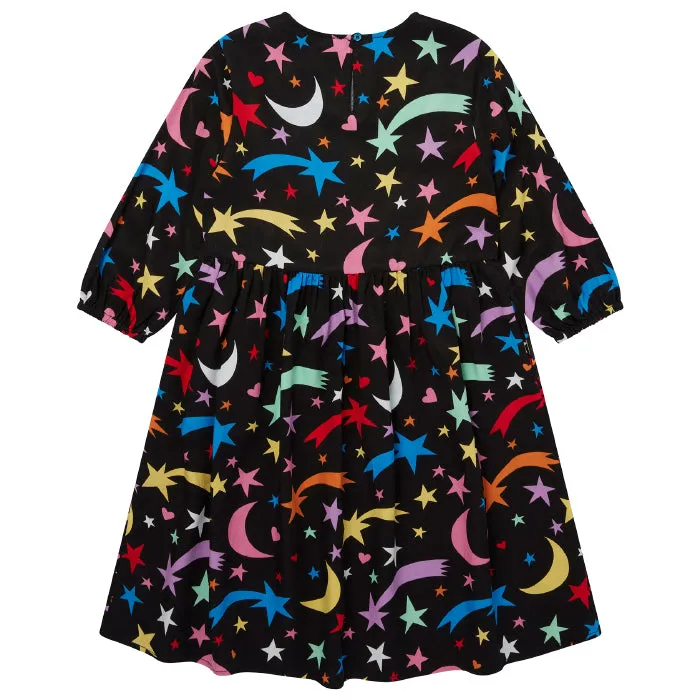 Stella McCartney Child Shooting Stars Dress With Frills Black